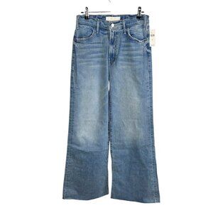 MOTHER The Hustler Roller Fray Jeans, High Rise, Wide Leg, I Confess, Size 27